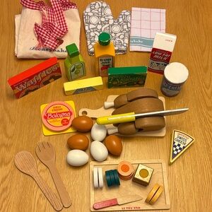 Wooden Play Food Set with Accessories